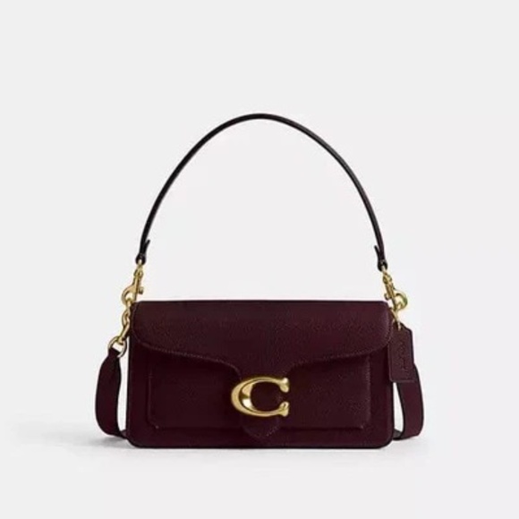 COACH TABBY SHOULDER BAG HANDBAG 26 PEBBLED LEATHER MERLOT - Picture 9 of 10